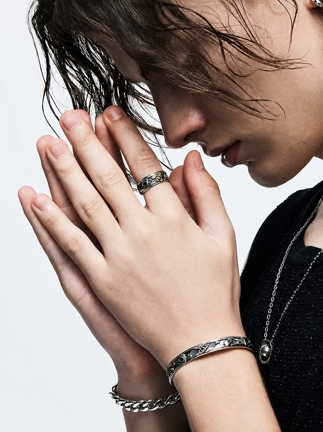 Crown Basketball Sterling Silver Ring - product view 3