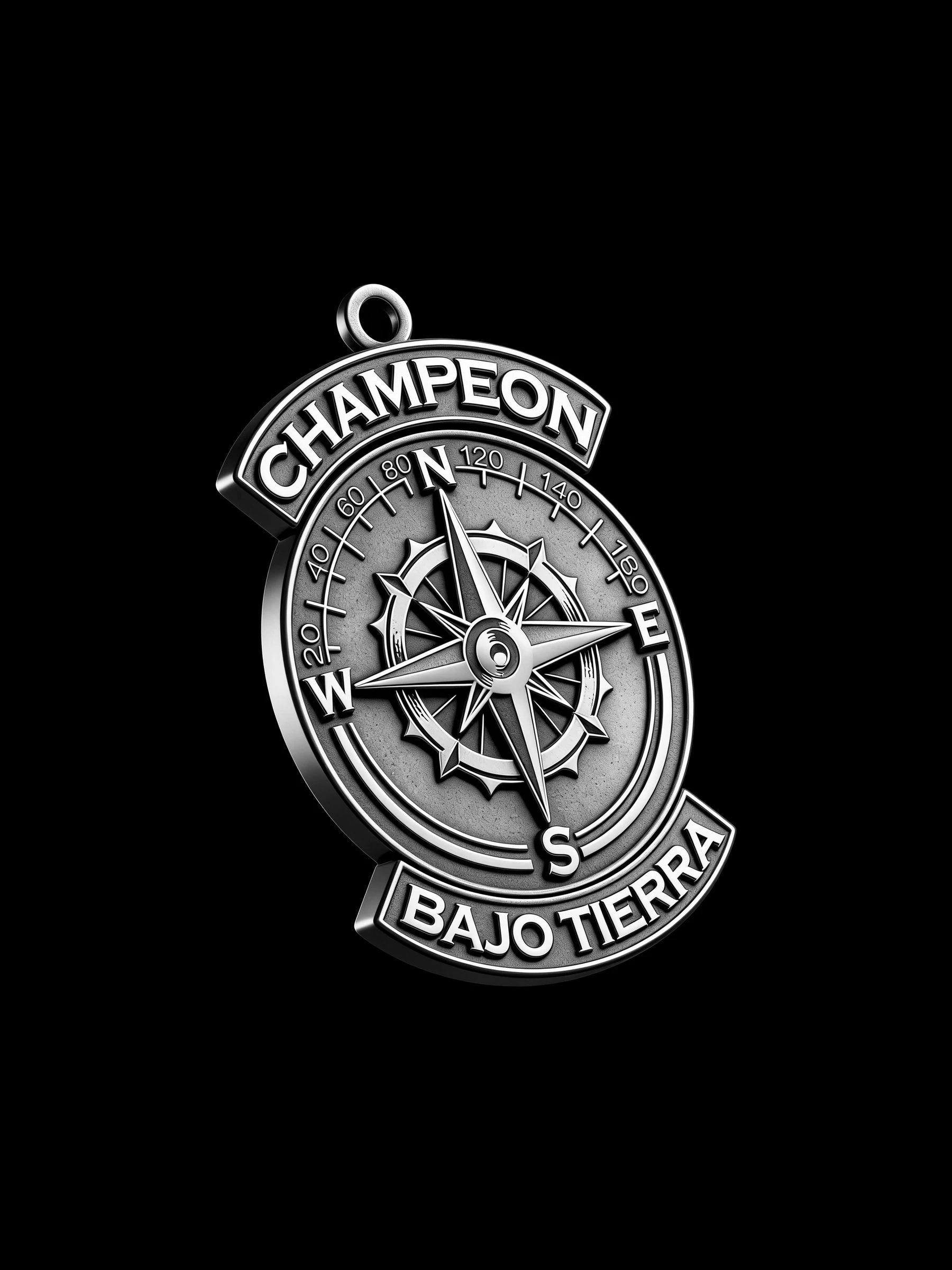Custom compass wheel motorcycle club pendant craftsmanship reference, right angle