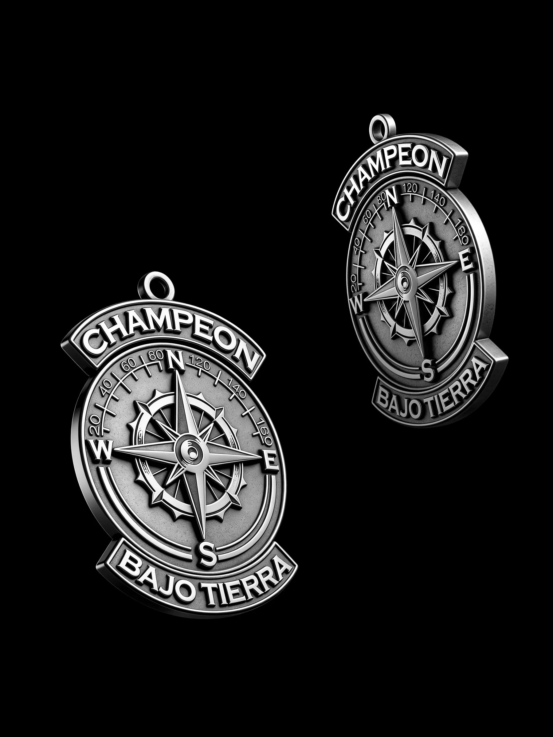 Custom compass wheel motorcycle club pendant craftsmanship reference, with chain