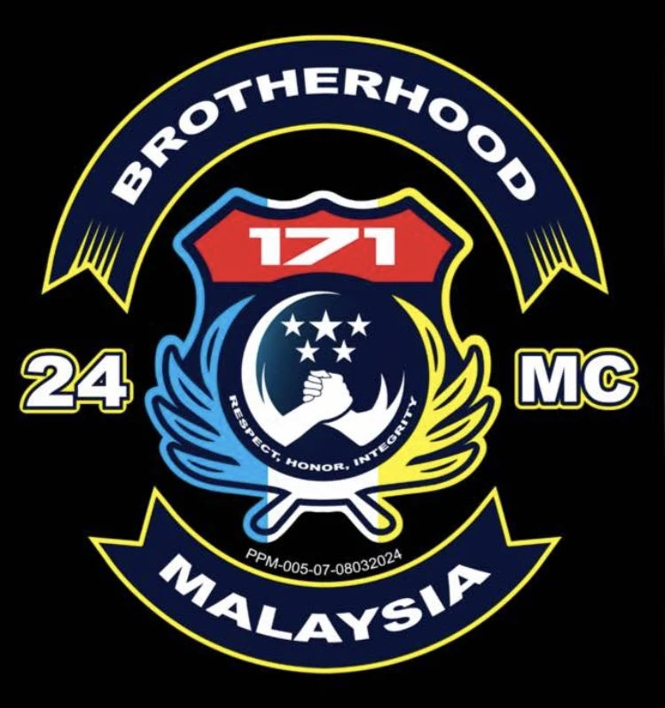 Crescent and Star motorcycle club logo supplied as a display-only design reference