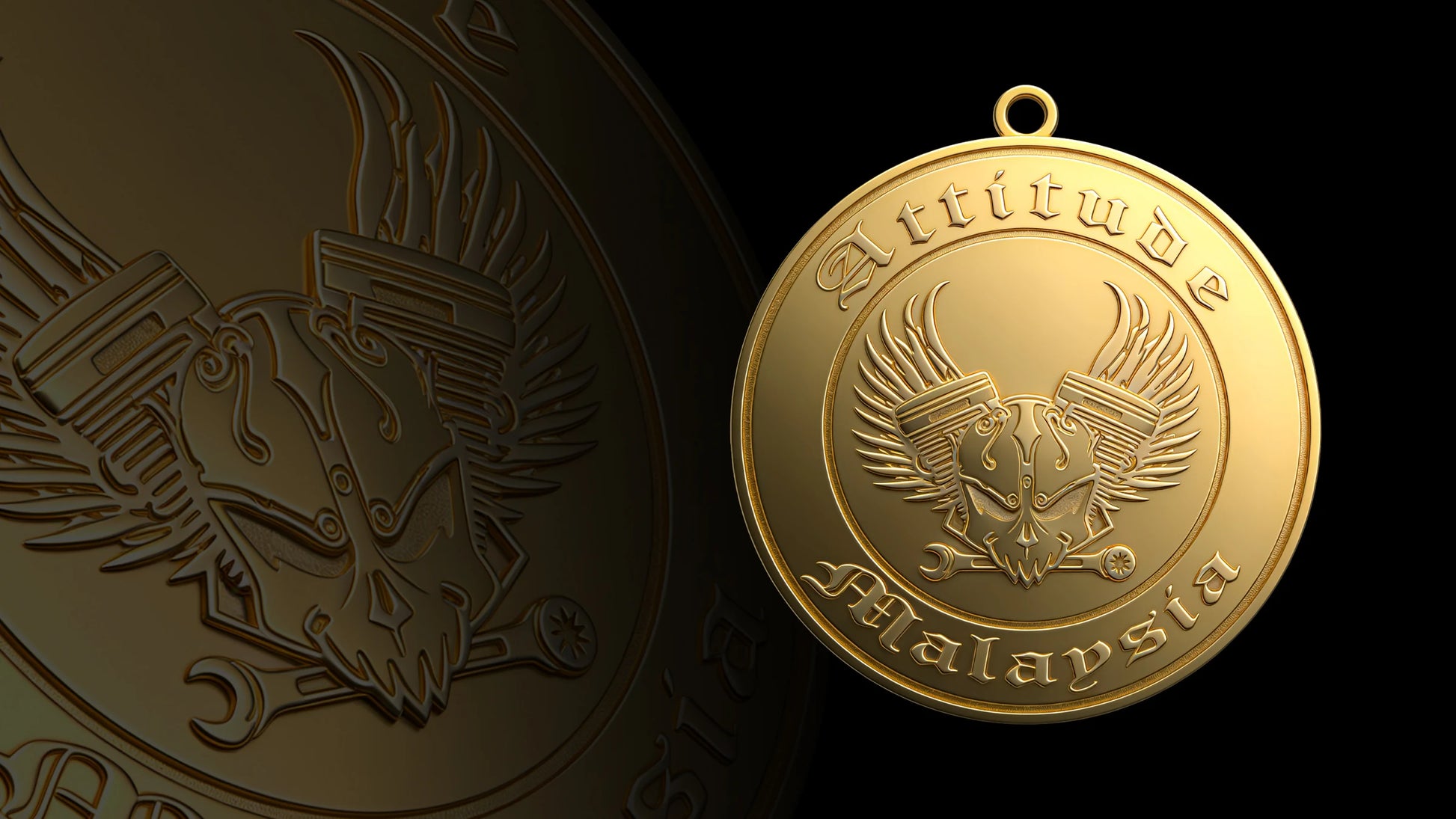 Custom eagle coin motorcycle club pendant craftsmanship reference, gallery layout