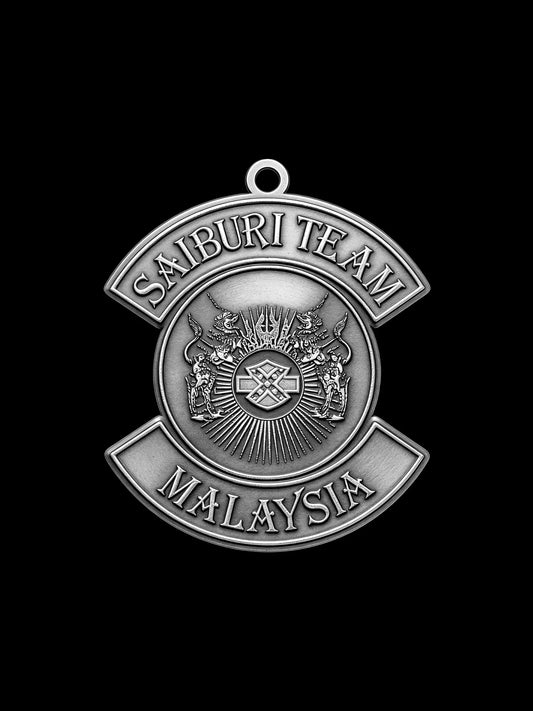 Custom eagle crest motorcycle club pendant craftsmanship reference, front view