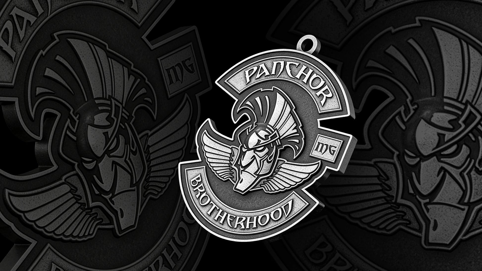 Custom horned bull motorcycle club pendant craftsmanship reference, gallery layout