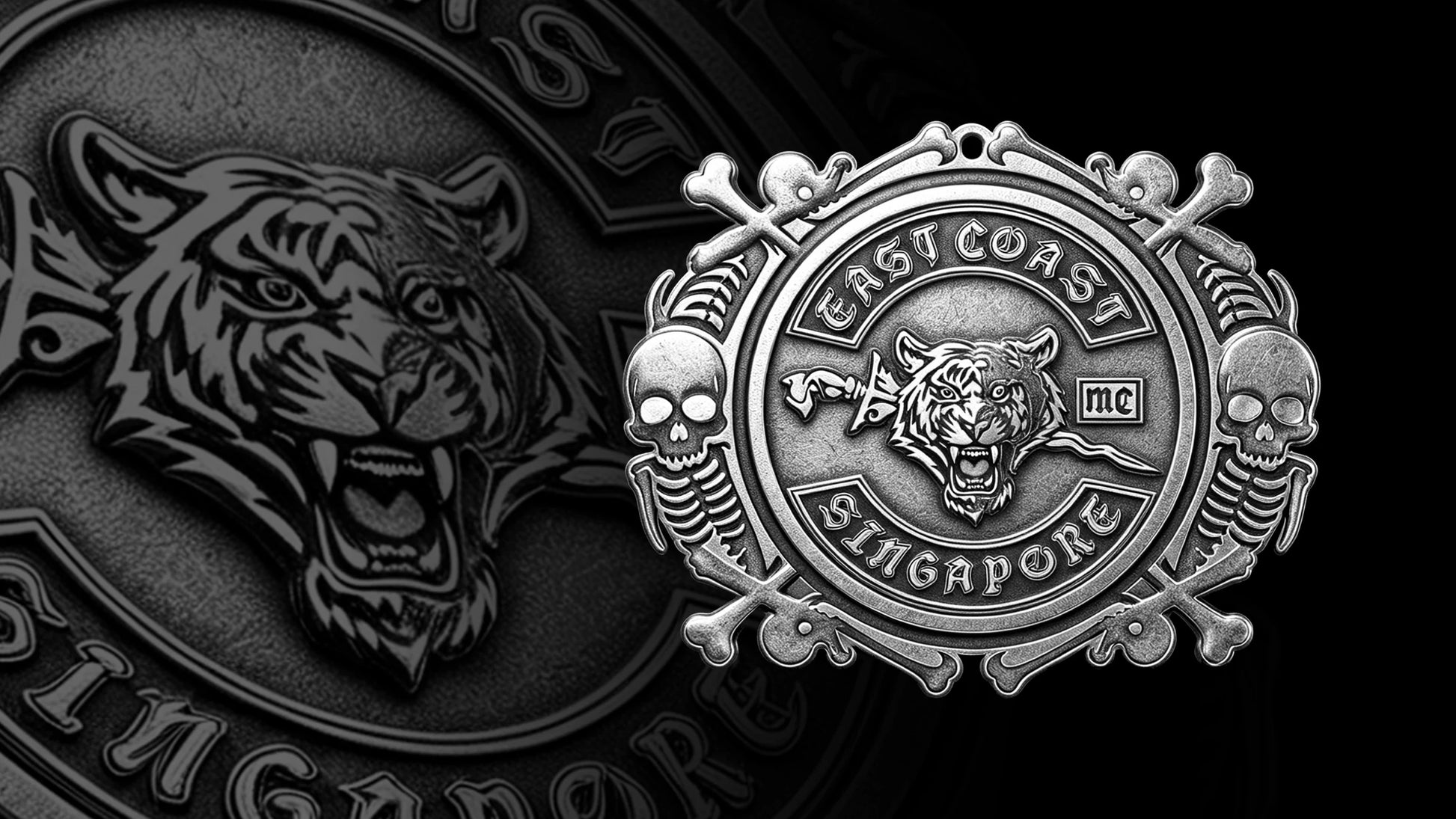 Custom lion crest motorcycle club pendant craftsmanship reference, gallery layout