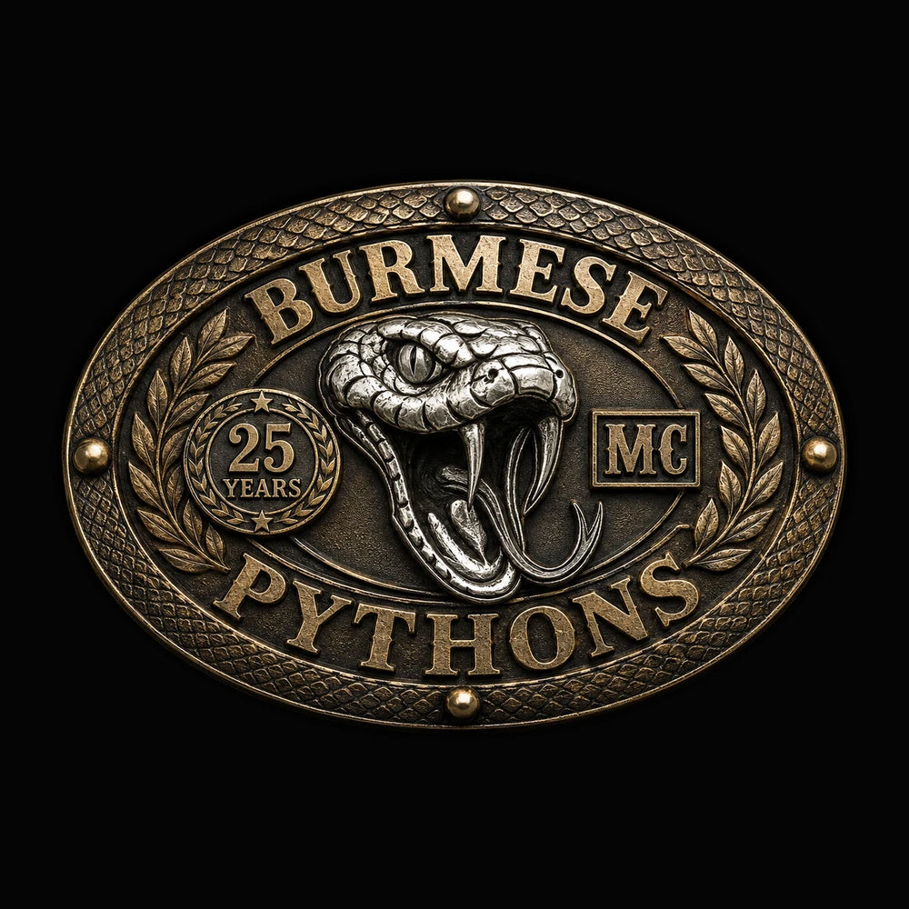 Burmese Pythons motorcycle club club anniversary commemorative belt buckle