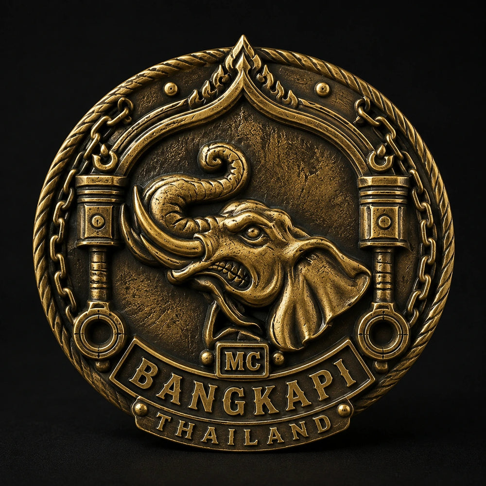 Brass custom motorcycle club belt buckle