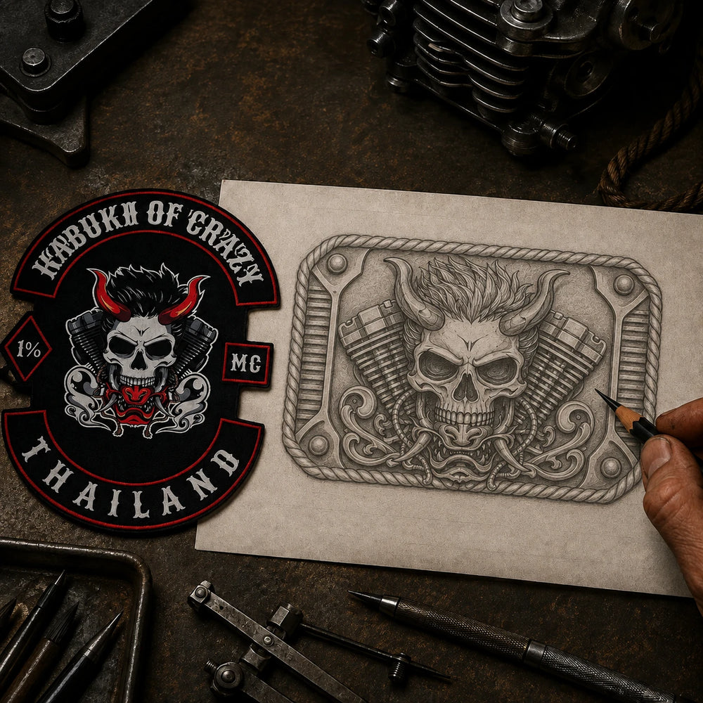 02 · Receive Your Free Buckle Design for custom motorcycle club belt buckles
