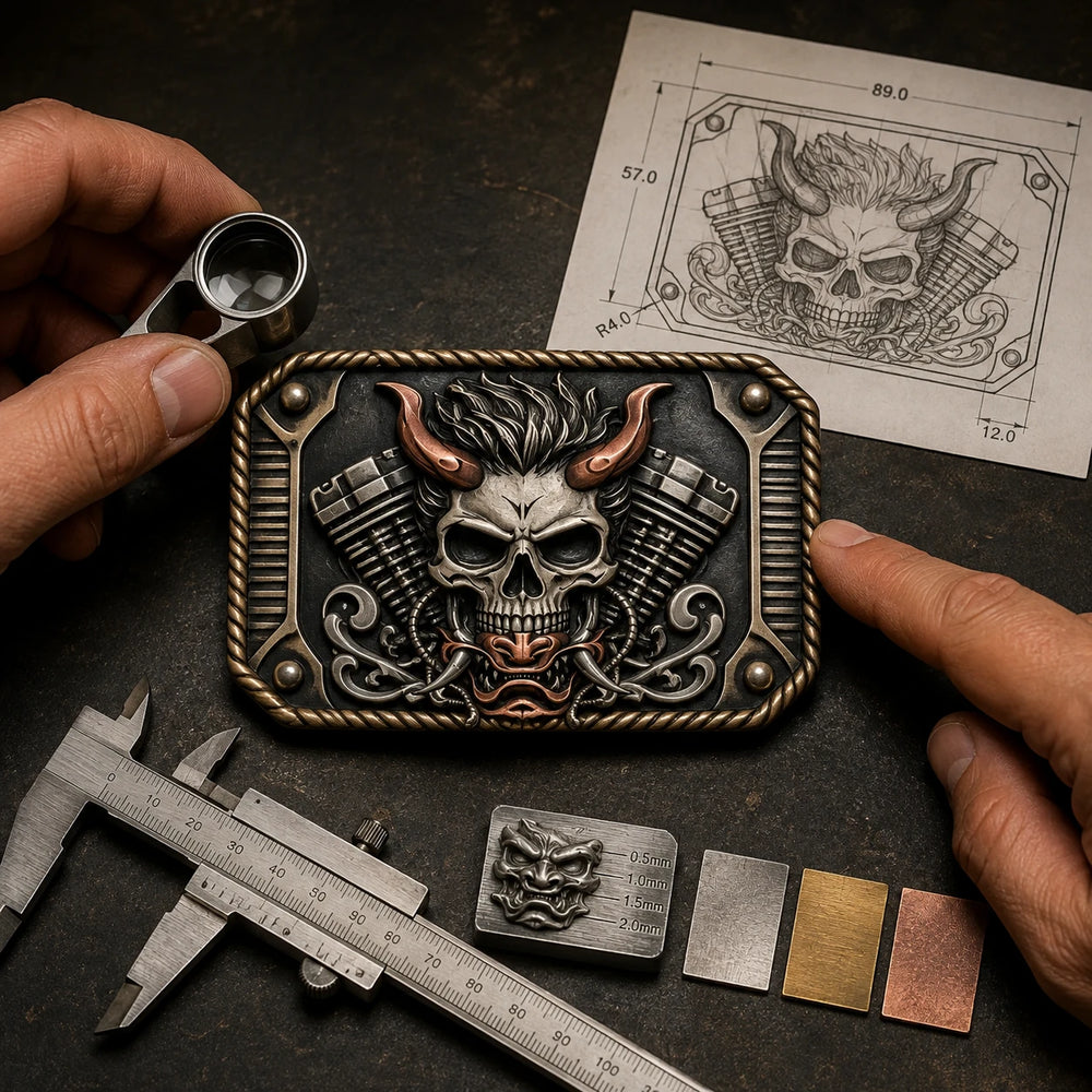 03 · Review & Approve for custom motorcycle club belt buckles