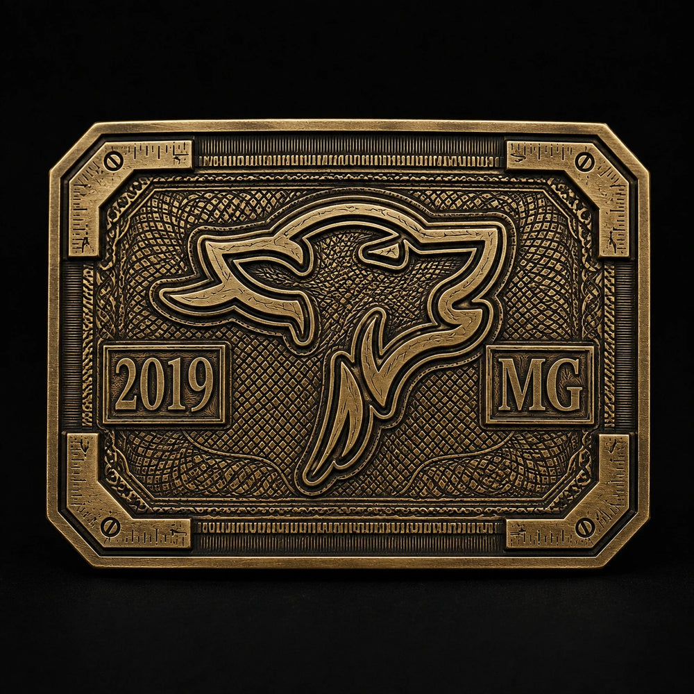 Engraved Details custom motorcycle club belt buckle
