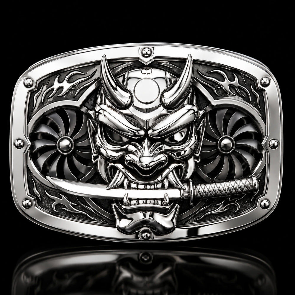 High Polish custom motorcycle club belt buckle