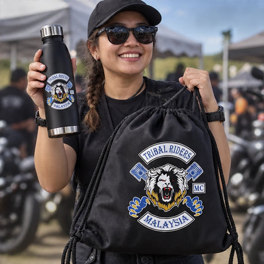 Custom club mugs, coins, plaques and clubhouse merchandise with an authorized motorcycle club logo prepared for a motorcycle club rally