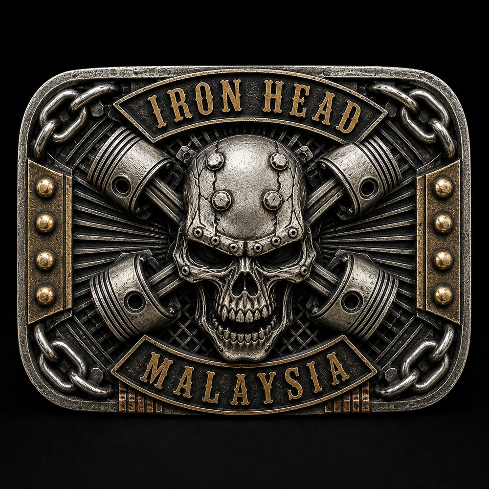 Mixed Relief custom motorcycle club belt buckle