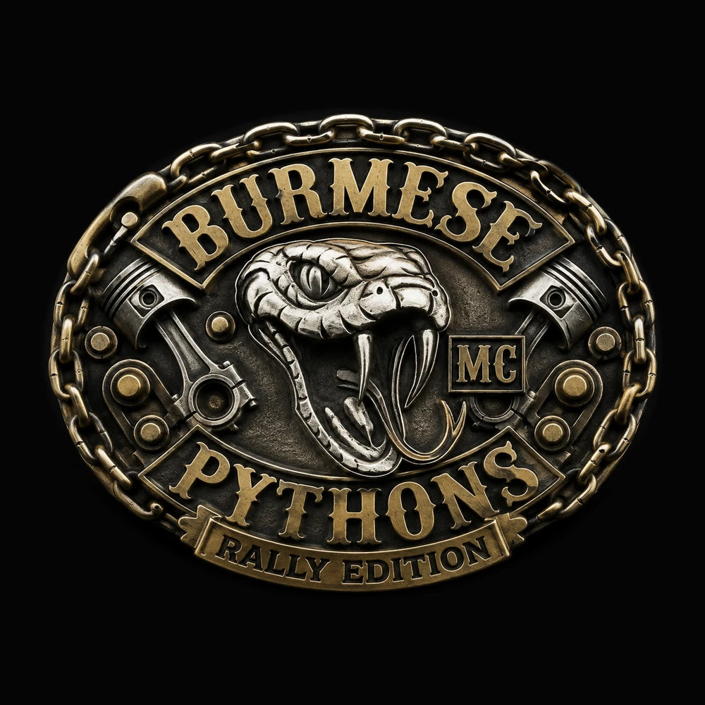 Burmese Pythons motorcycle club motorcycle rally commemorative belt buckle