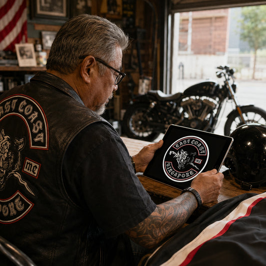 A club secretary prepares an authorized emblem file to send for a custom rally flag design.