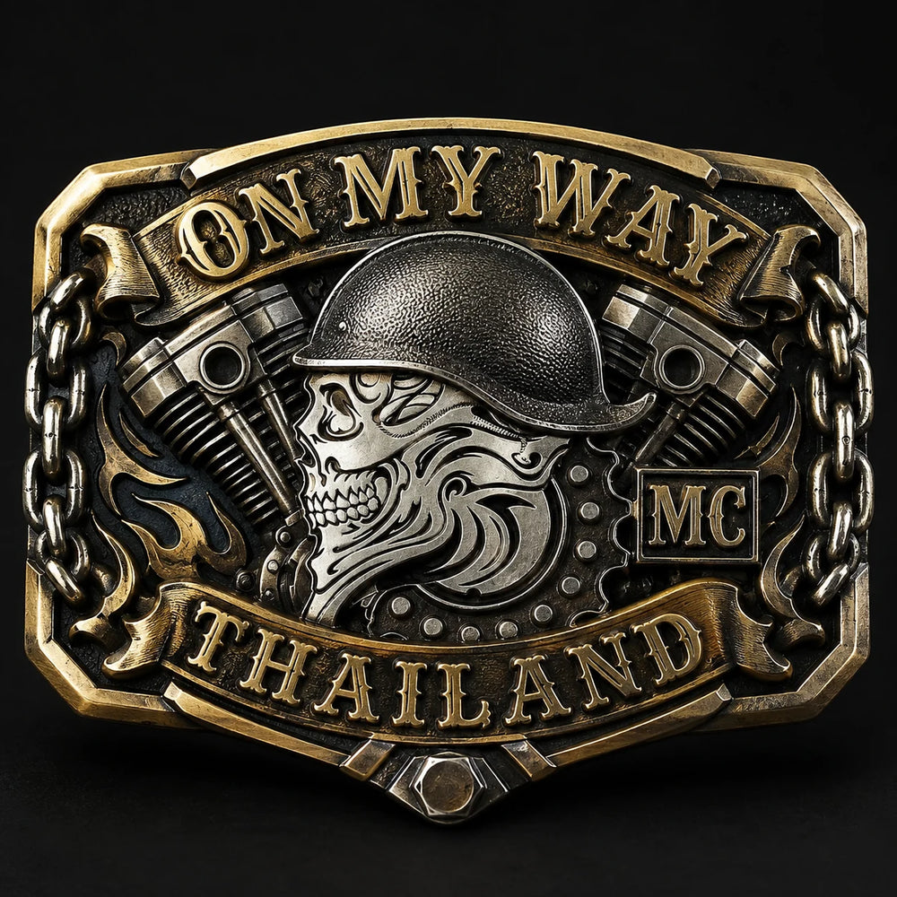 Horizontal Rectangular Buckle custom motorcycle club belt buckle
