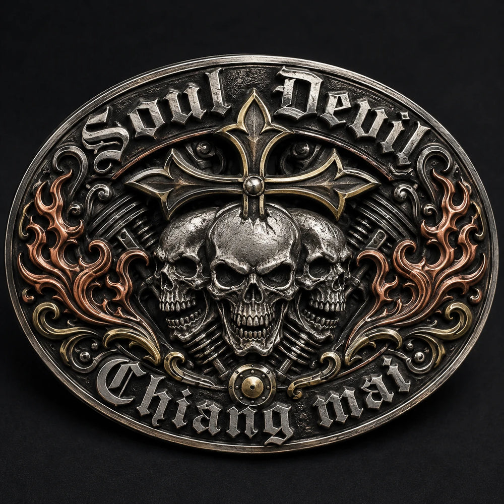 Sculpted Statement Buckle custom motorcycle club belt buckle
