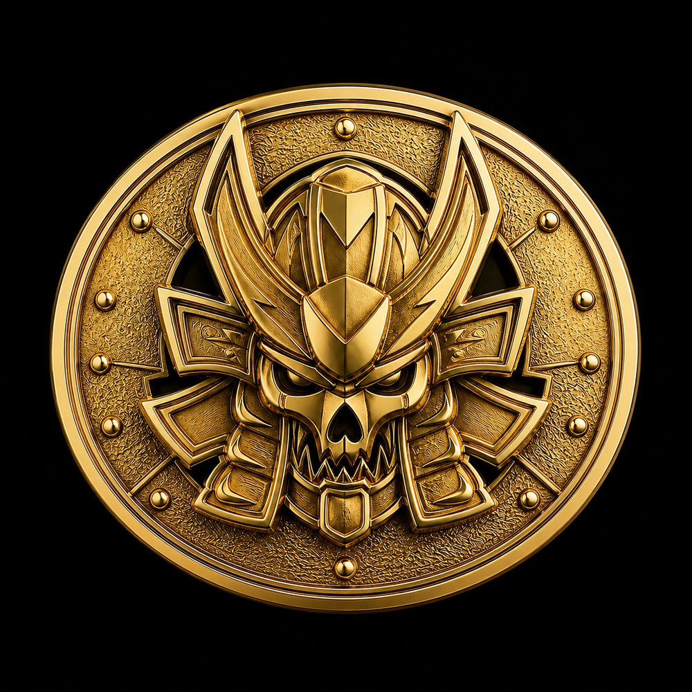 Solid 18K Gold custom motorcycle club belt buckle