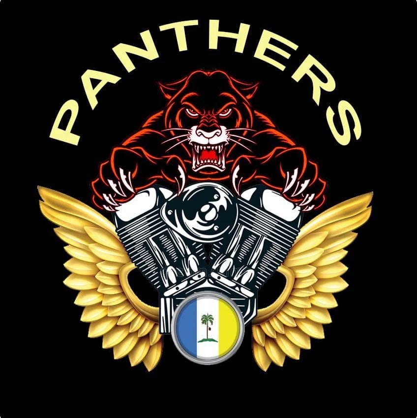 Panther and Engine motorcycle club logo supplied as a display-only design reference