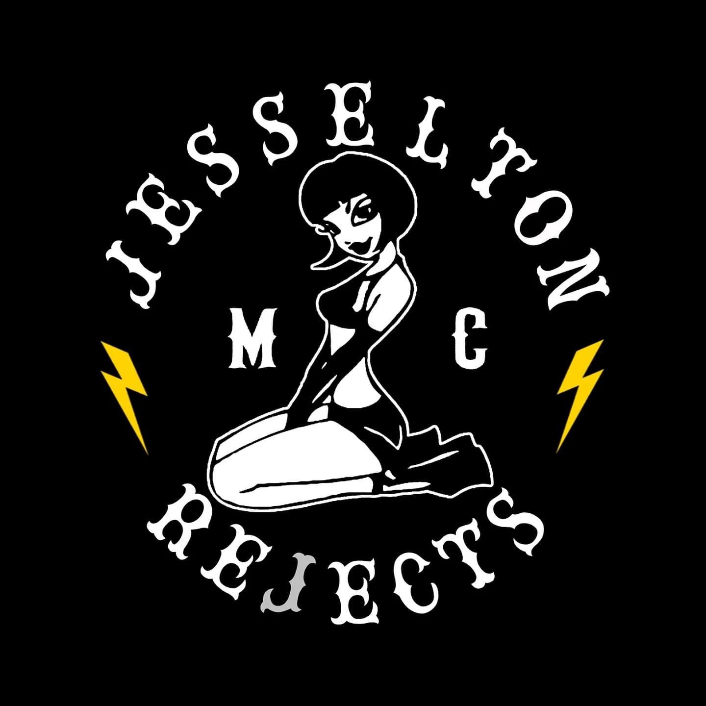 Pin-Up Lightning motorcycle club logo supplied as a display-only design reference