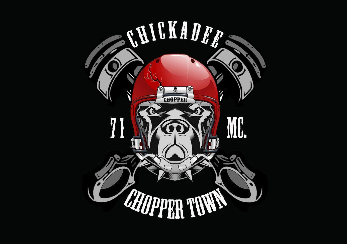 Piston Helmet motorcycle club logo supplied as a display-only design reference