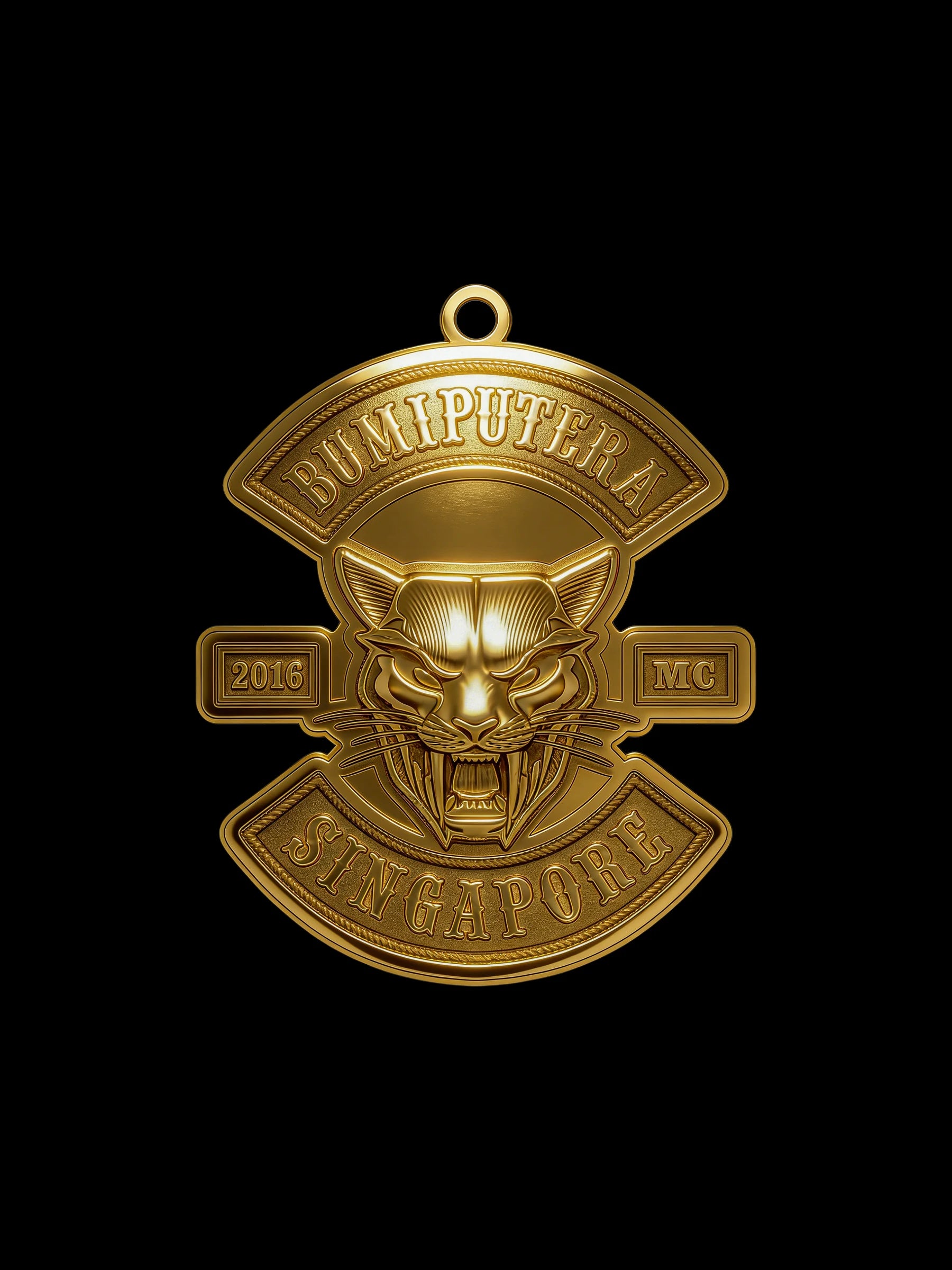 Custom piston skull motorcycle club pendant craftsmanship reference, front view