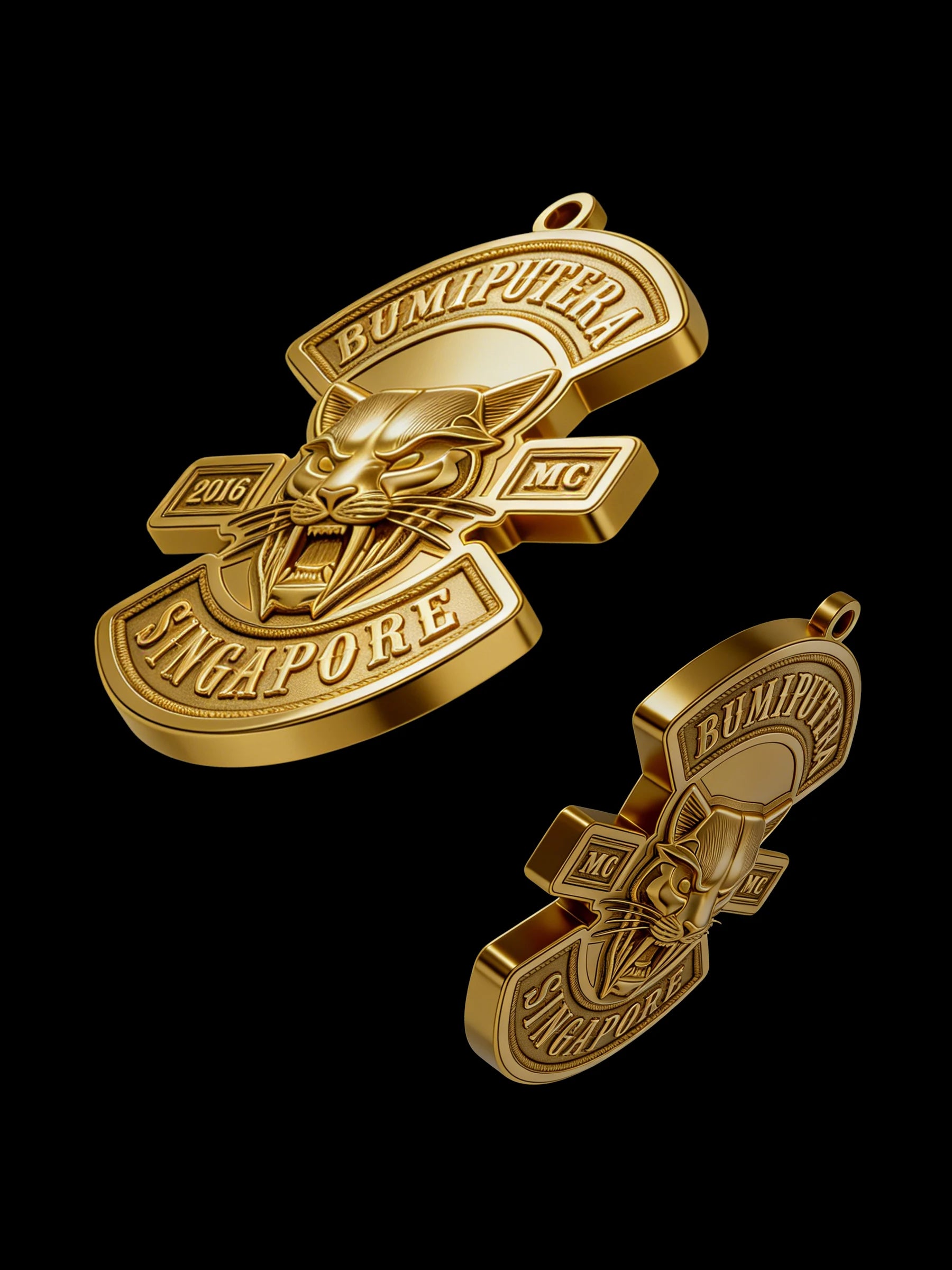Custom piston skull motorcycle club pendant craftsmanship reference, with chain