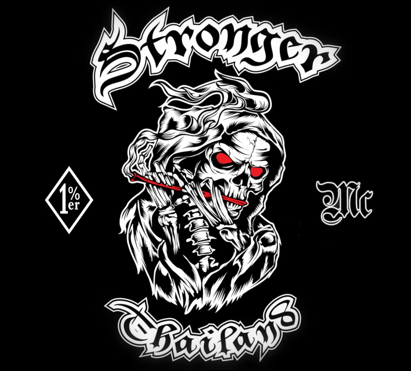 Snarling Panther motorcycle club logo supplied as a display-only design reference