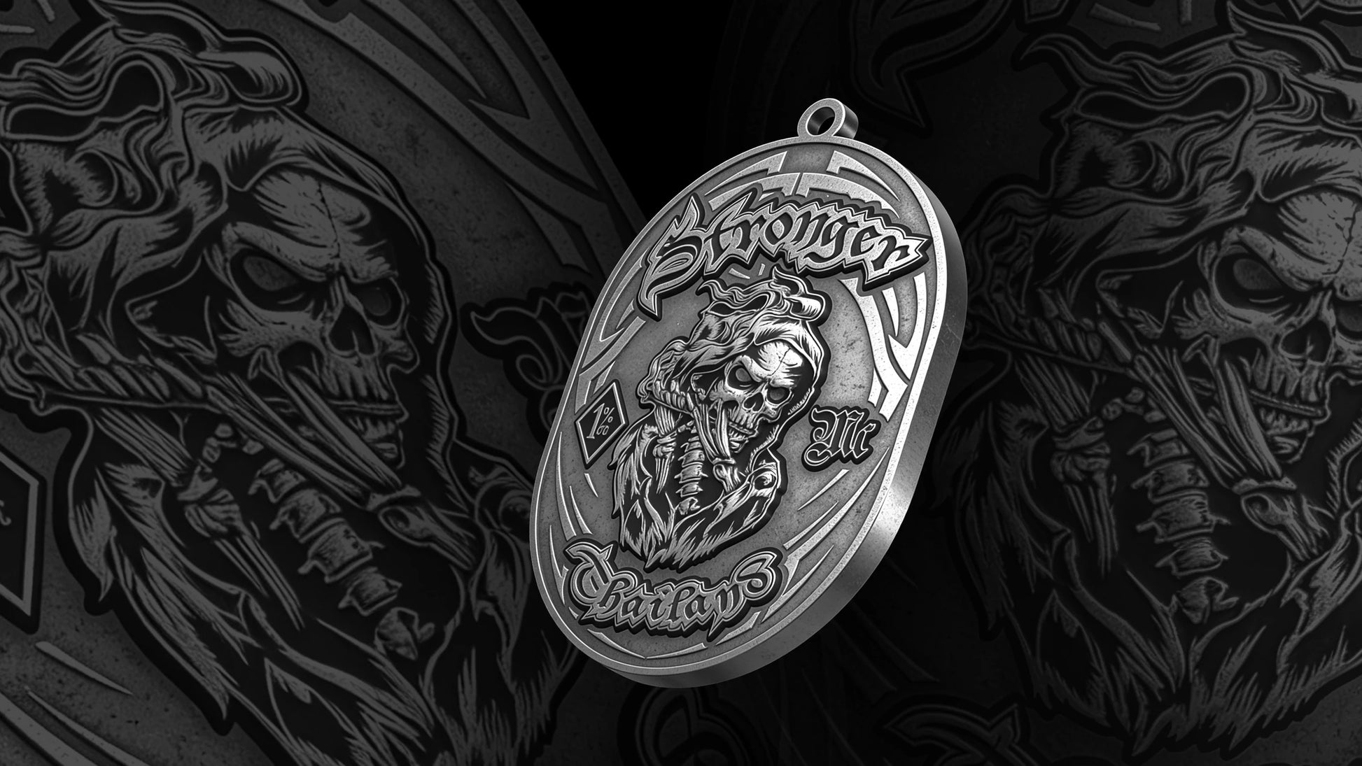 Custom snarling panther motorcycle club pendant craftsmanship reference, gallery layout