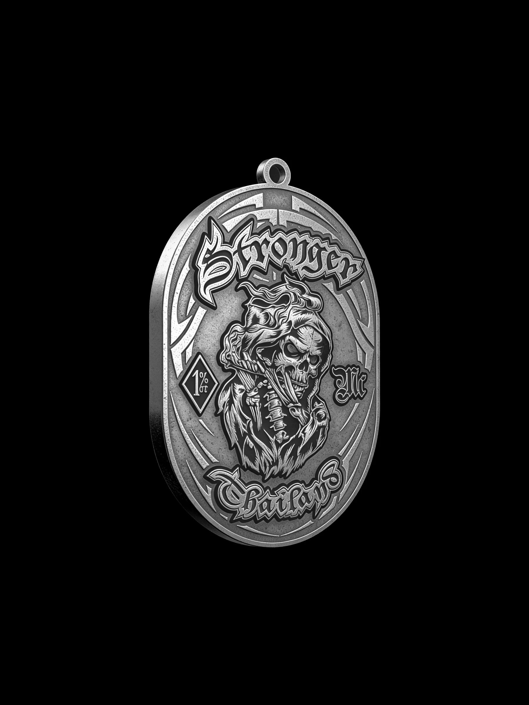 Custom snarling panther motorcycle club pendant craftsmanship reference, right angle
