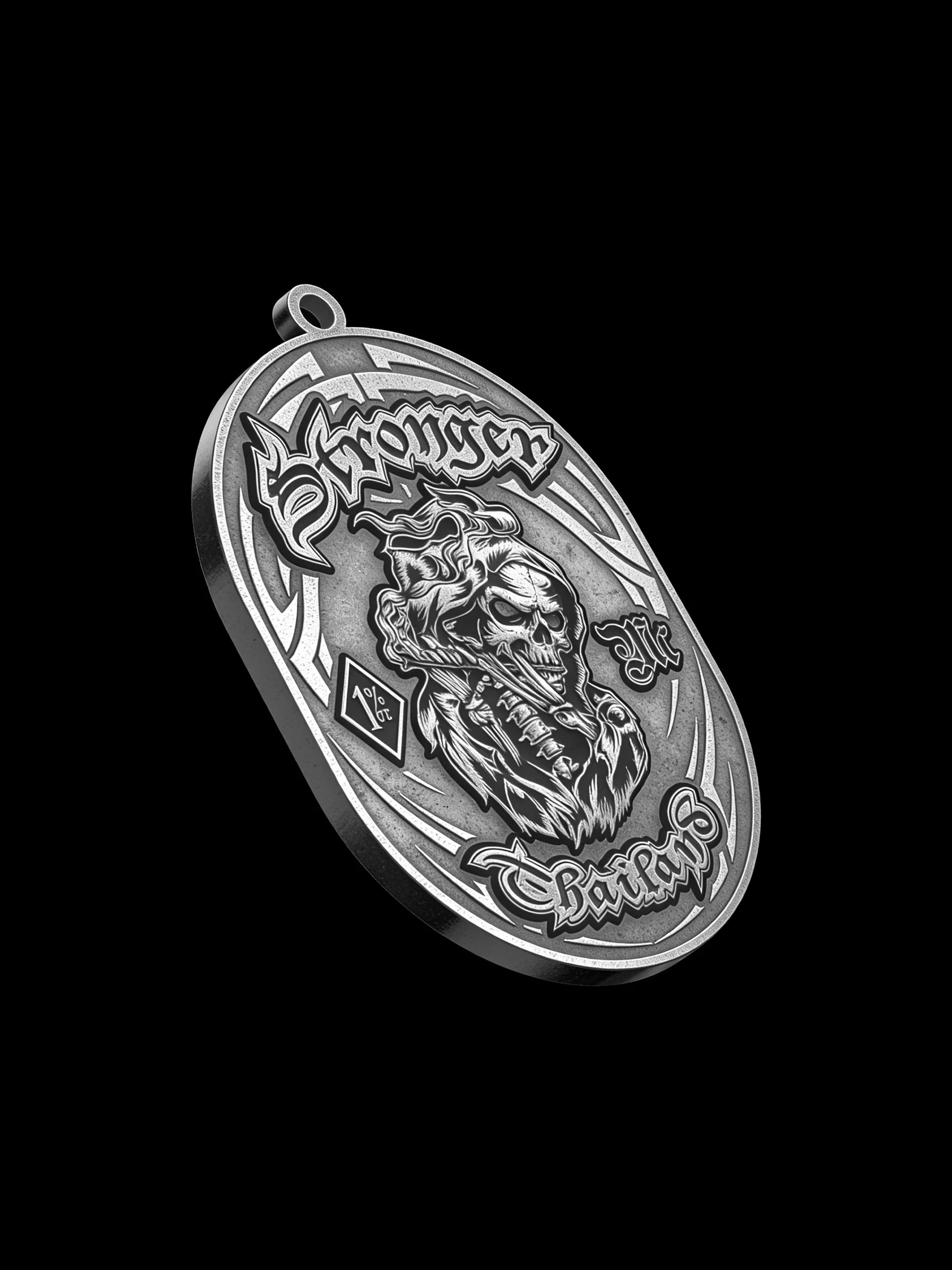 Custom snarling panther motorcycle club pendant craftsmanship reference, side profile