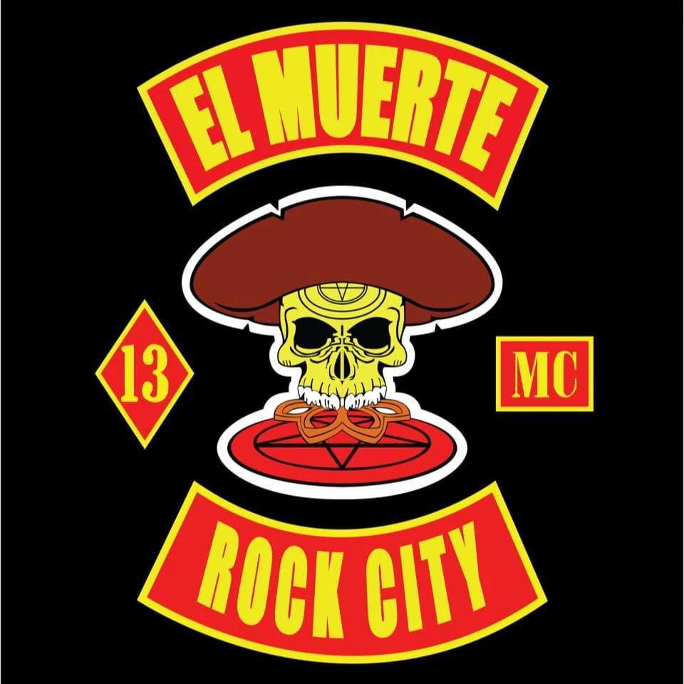 Sombrero Skull motorcycle club logo supplied as a display-only design reference