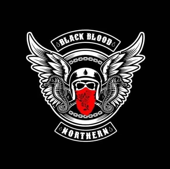 Winged Masked Rider motorcycle club logo supplied as a display-only design reference