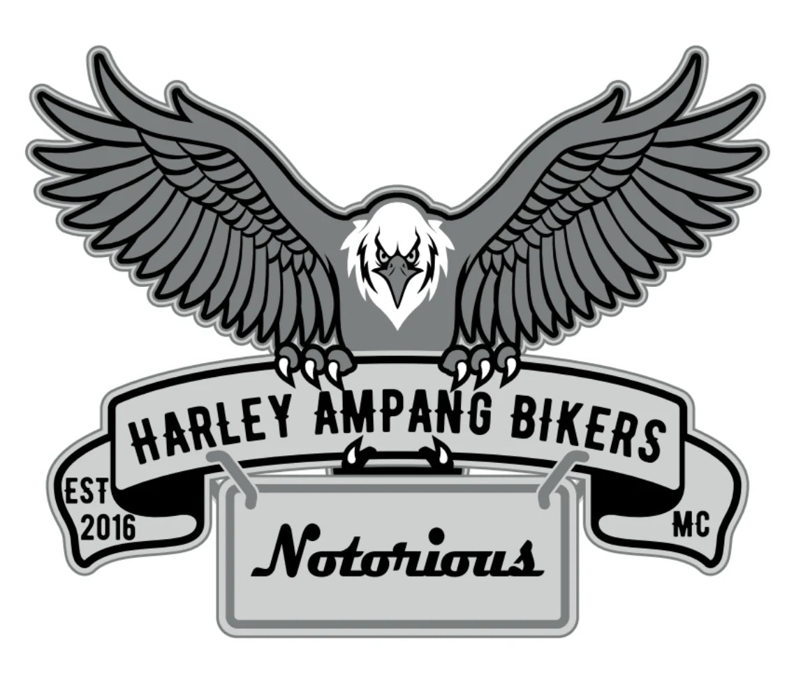 Winged Road Eagle motorcycle club logo supplied as a display-only design reference