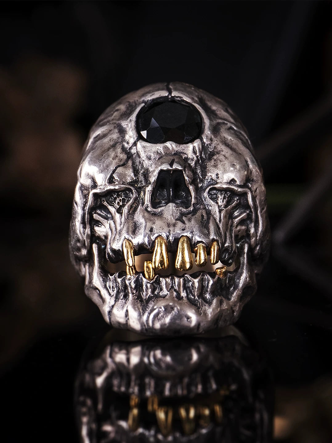 Cyclops Skull 925 Sterling Silver Biker Ring – view 2