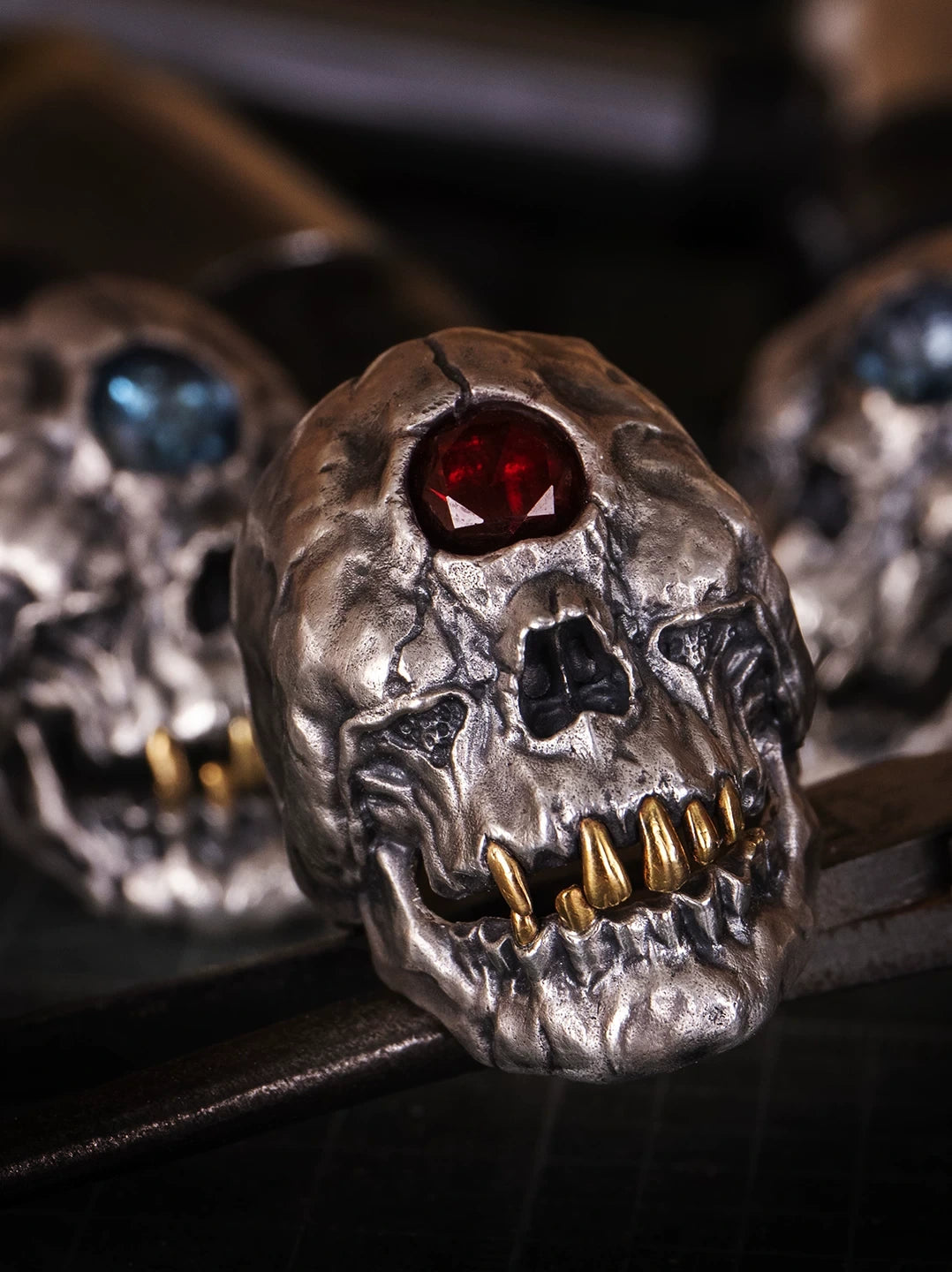 Cyclops Skull 925 Sterling Silver Biker Ring – view 3