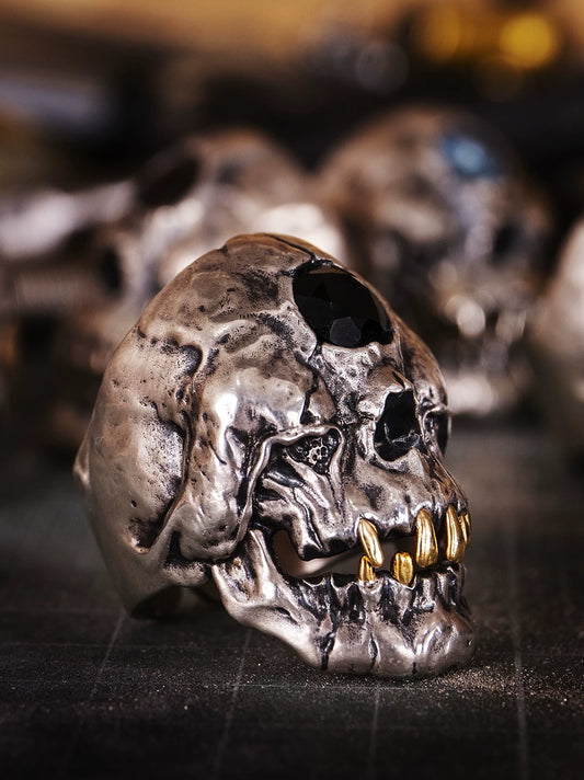 Cyclops Skull 925 Sterling Silver Biker Ring – view 4