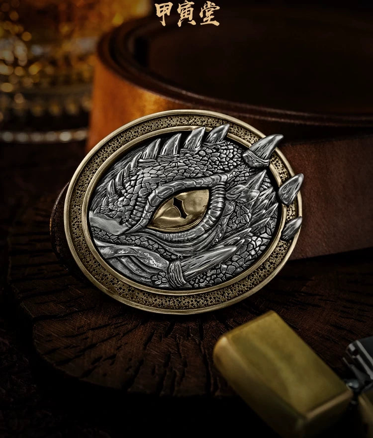 Dark Dragon Dual-Tone Biker Belt Buckle detail view 1