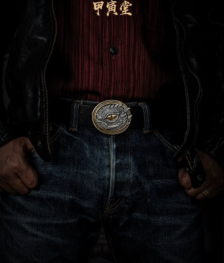 Dark Dragon Dual-Tone Biker Belt Buckle detail view 3