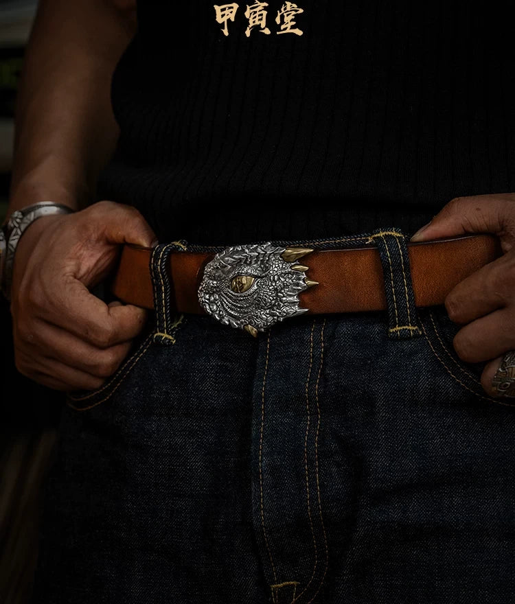 Dark Dragon II Mixed-Metal Biker Belt Buckle detail view 3