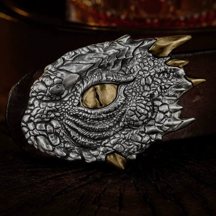Dark Dragon II Mixed-Metal Biker Belt Buckle product view