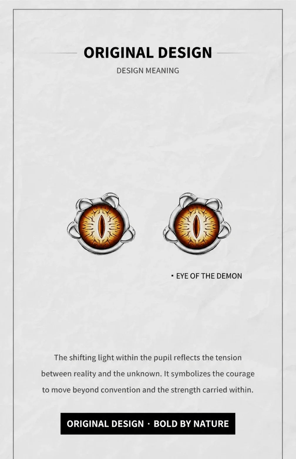 Demon eye stud earrings original design meaning