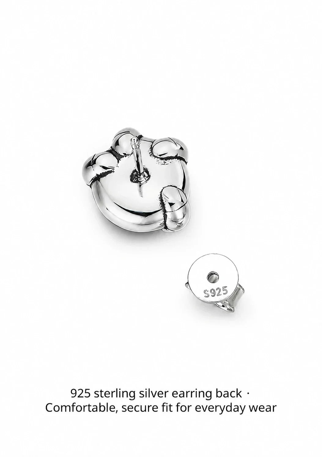 Demon eye stud earrings secure 925 sterling silver back