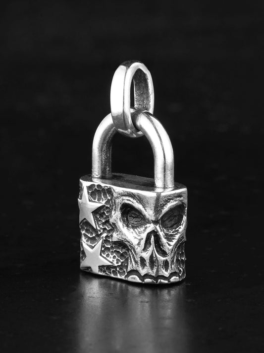 demon lock sterling silver biker pendant product view 1