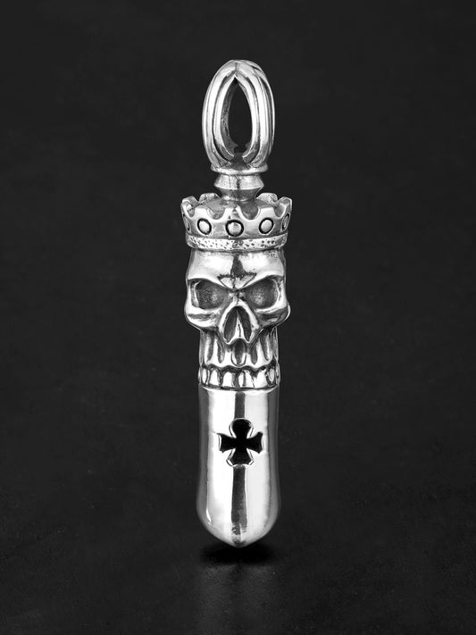 demon skull whistle sterling silver biker pendant product view 1