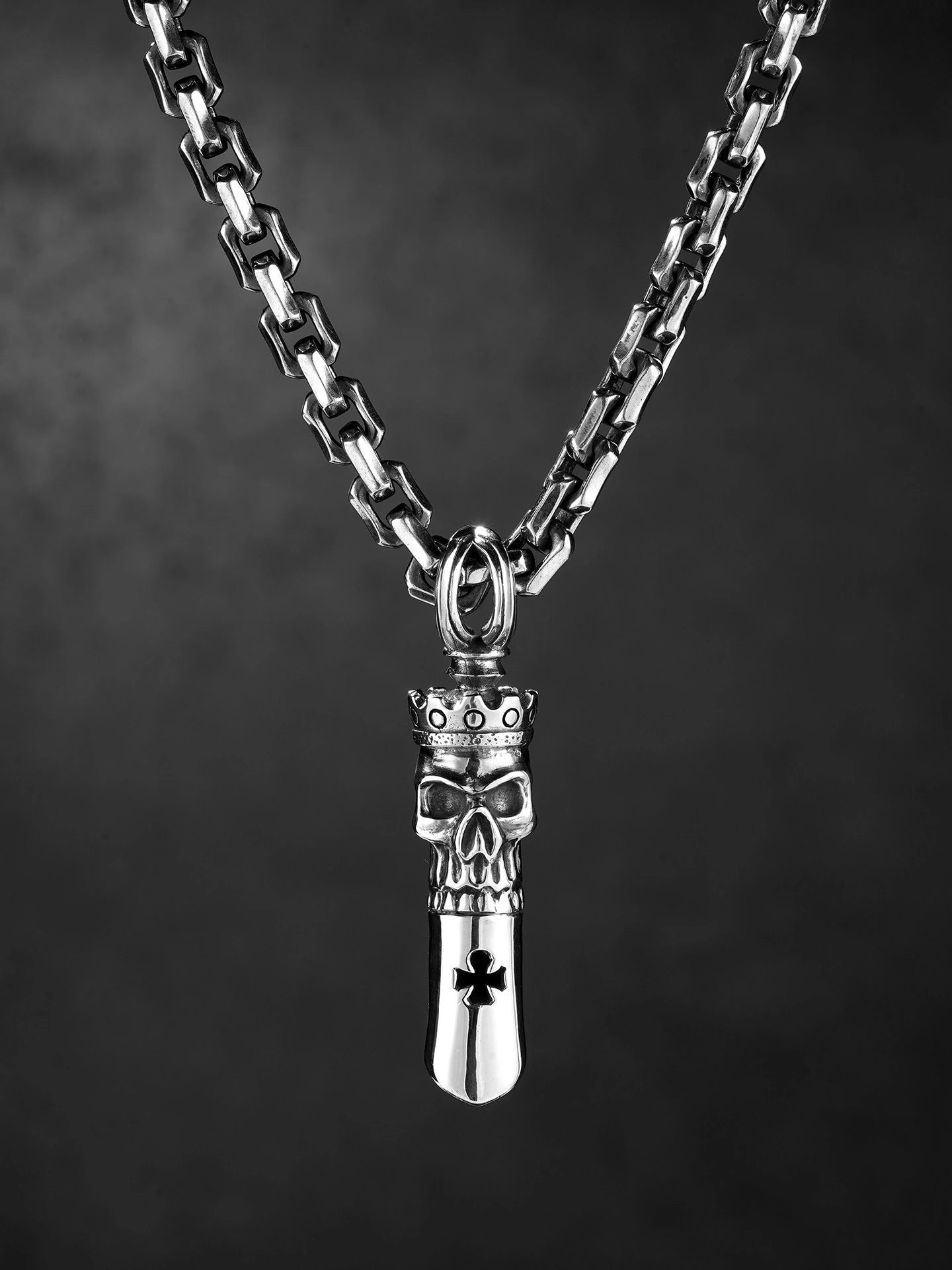 demon skull whistle sterling silver biker pendant product view 3