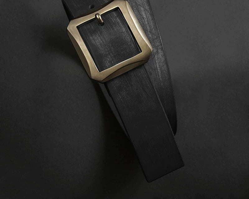 Descending Dragon Hand-Waxed Bridle Leather Biker Belt detail view 1