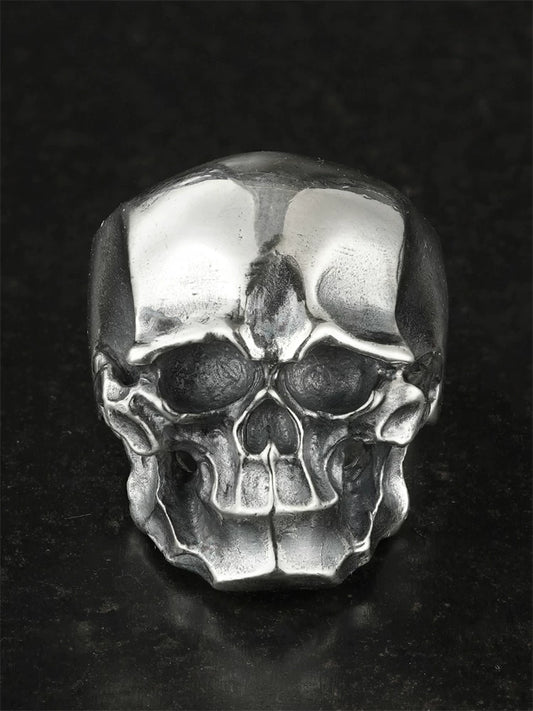 Distressed Skull 925 Sterling Silver Biker Ring product view 2