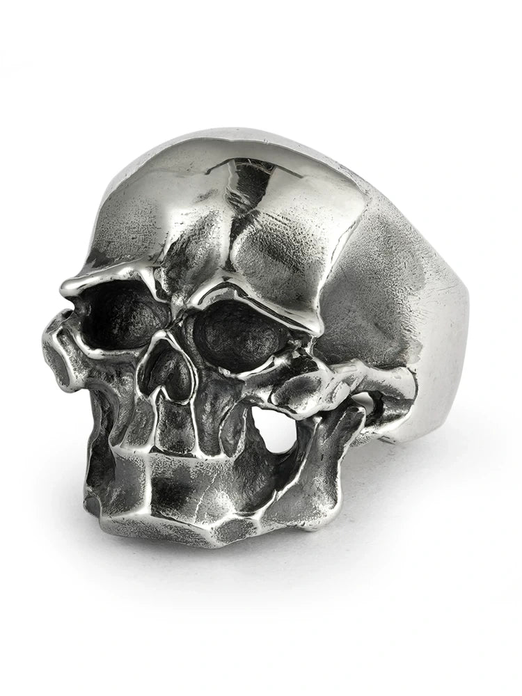 Distressed Skull 925 Sterling Silver Biker Ring product view 5