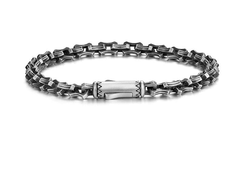 Dragon Bone Sterling Silver Biker Bracelet – design view 2
