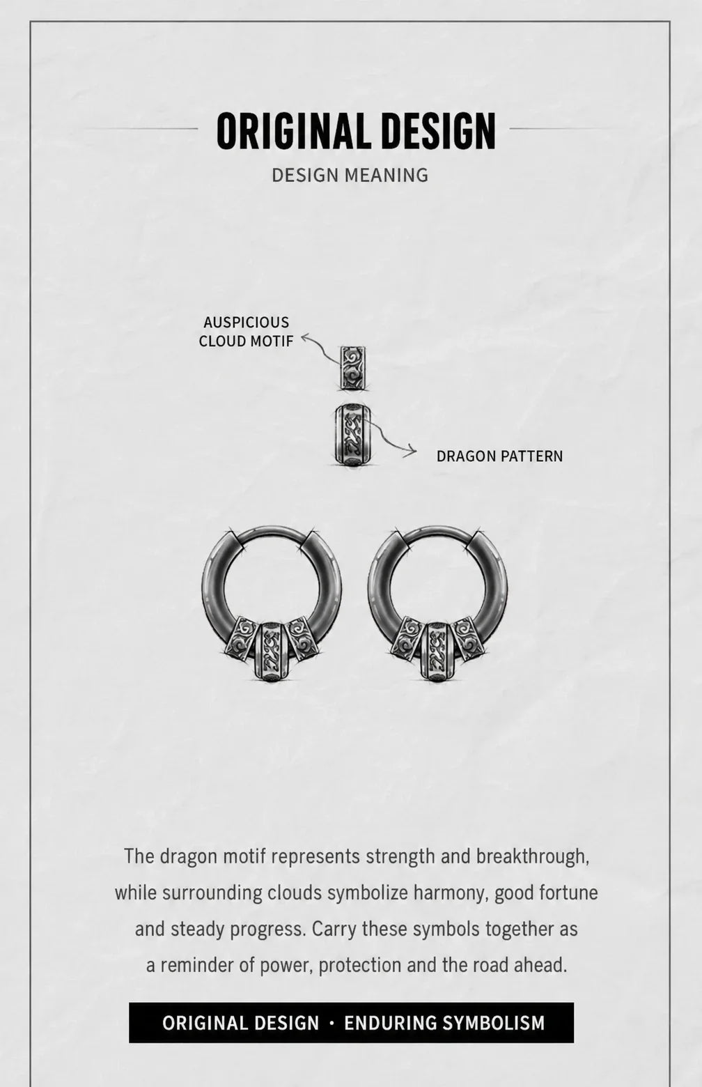 Dragon and cloud hoop earrings design meaning